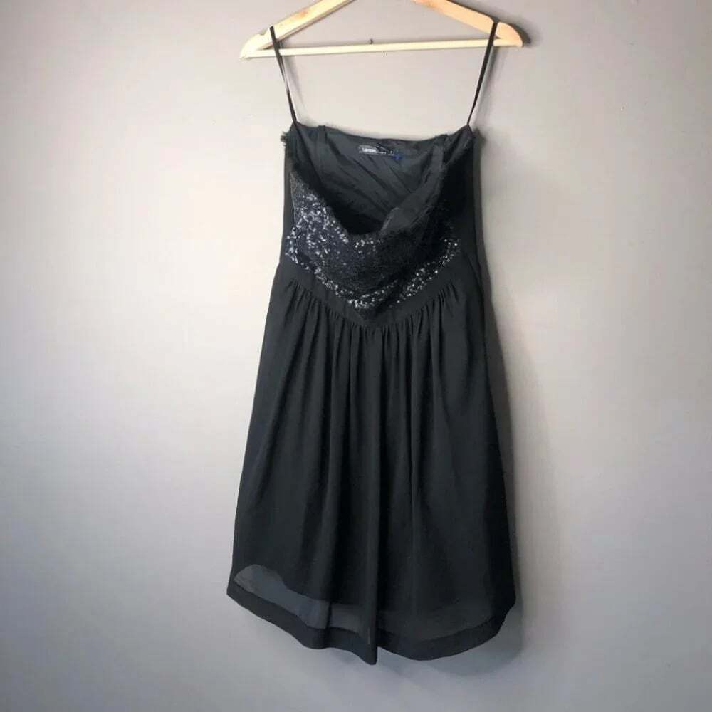 Kensie  strapless sparkly black party dress 8